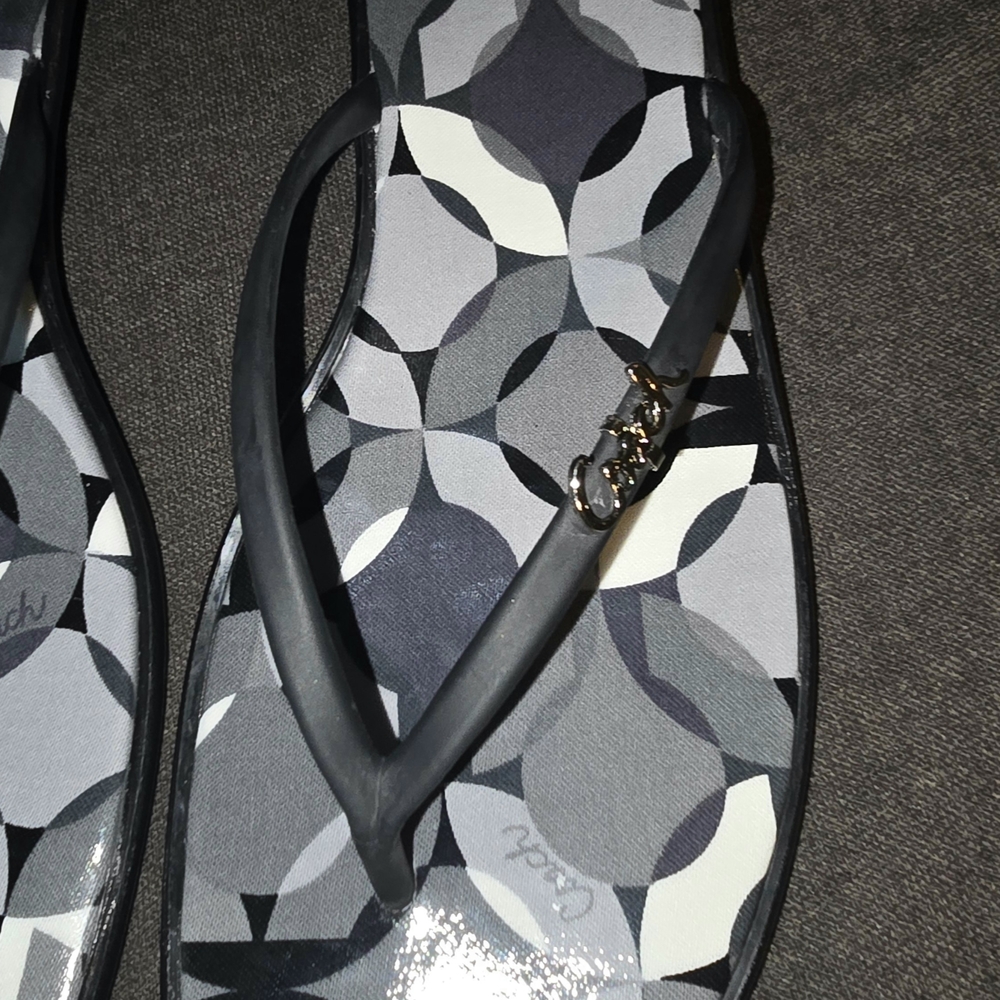 Coach Signature Wedge Flip Flop Jelly Sandals Size 10 - Picture 2 of 4